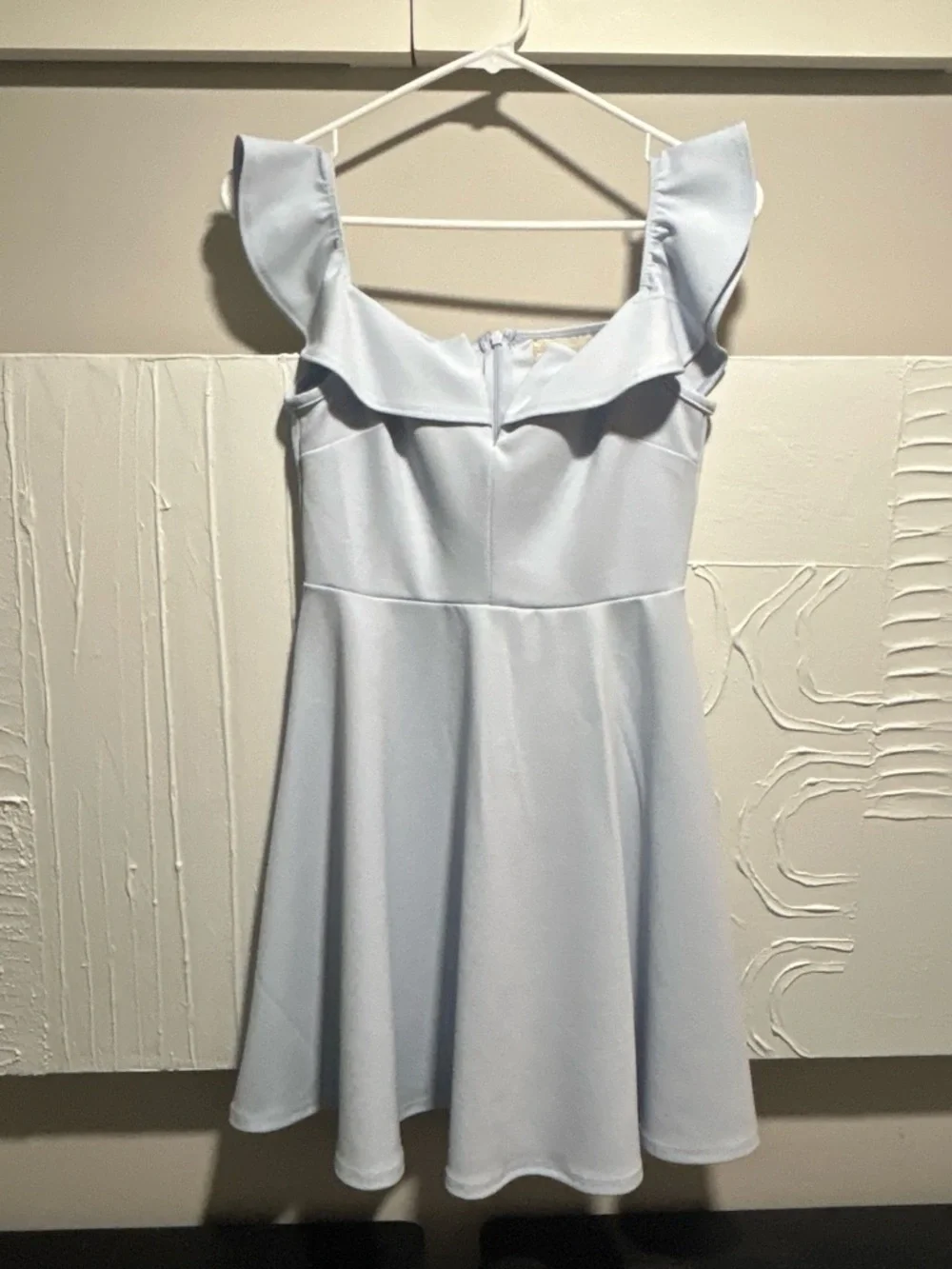 Altar'd State Light Blue Ruffle Off-Shoulder Mini Dress - Picture 2 of 4